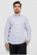 Сорочка чоловіча однотонна з принтом, колір білий, 186R6918-2 - фото № 0