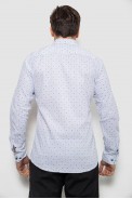 Сорочка чоловіча однотонна з принтом, колір білий, 186R6918-2 - фото № 3