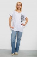 Футболка жіноча з принтом, колір білий, 244R2412 - фото № 1