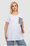 Футболка жіноча з принтом, колір білий, 244R2412 - фото № 0