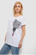 Футболка жіноча з принтом, колір білий, 244R2412 - фото № 2