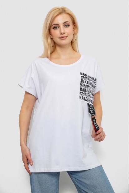 Футболка женская с принтом, цвет белый, 244R2412