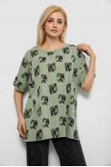 Футболка женская с принтом, цвет оливковый, 244R4015 - фото № 0
