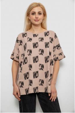 Футболка женская с принтом, цвет бежевый, 244R4015