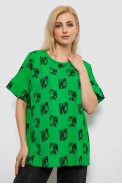 Футболка жіноча з принтом, колір зелений, 244R4015 - фото № 0
