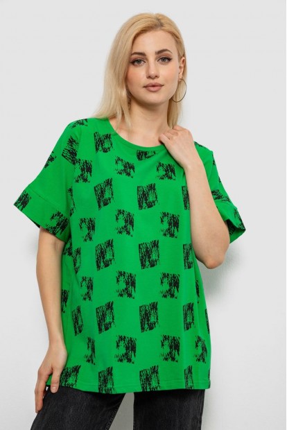 Футболка женская с принтом, цвет зеленый, 244R4015