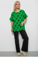 Футболка жіноча з принтом, колір зелений, 244R4015 - фото № 1