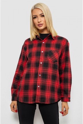 Сорочка жіноча в клітинку, колір червоний, 244R1070