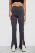 Лосины женские однотонные в рубчик, цвет серый, 214R331 оптом - фото № 0