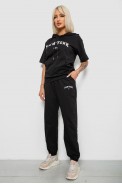 Костюм женский повседневный однотонный, цвет черный, 221R105 - фото № 2
