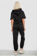 Костюм женский повседневный однотонный, цвет черный, 221R105 - фото № 3