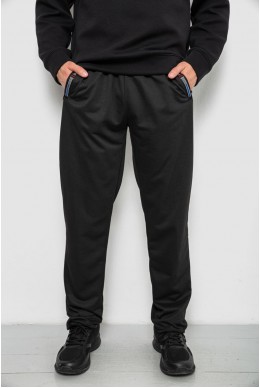 Спортивні штани чоловічі однотонні, колір чорний, 244RY-400