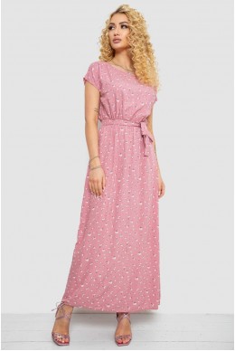 Сукня з принтом  -уцінка, колір пудрово-білий, 214R0228-9-U