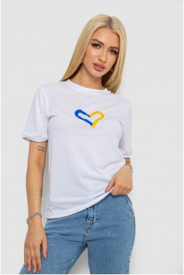 Футболка жіноча з принтом  -уцінка, колір білий, 238R330-1-U