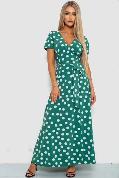 Сарафан у горох  -уцінка, колір оливковий, 241R154-U-4