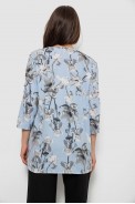Блуза с цветочным принтом, цвет голубой, 230R94-12 - фото № 3