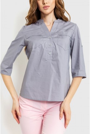 Блуза однотонная, цвет светло-серый, 230R96