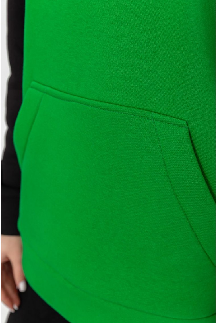 Купить Худи женский на флисе, цвет зелено-черный, 102R312 - Фото №5