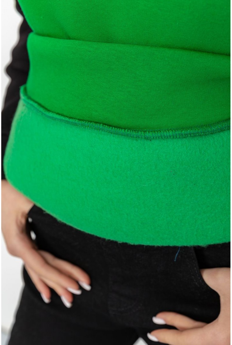 Купить Худи женский на флисе, цвет зелено-черный, 102R312 - Фото №6
