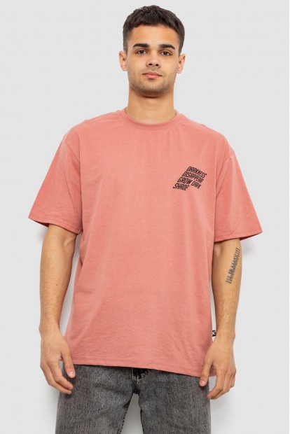 Футболка чоловіча з принтом, колір кораловий, 244R7411