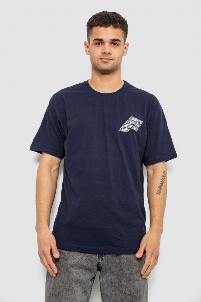 Футболка чоловіча з принтом, колір темно-синій, 244R7411