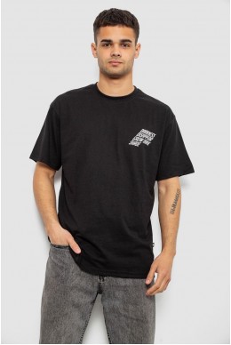 Футболка чоловіча з принтом, колір чорний, 244R7411