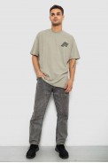 Футболка чоловіча з принтом, колір оливковий, 244R7411 - фото № 1