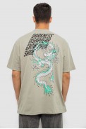 Футболка чоловіча з принтом, колір оливковий, 244R7411 - фото № 3