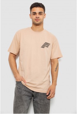 Футболка чоловіча з принтом, колір бежевий, 244R7411