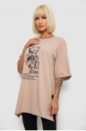 Футболка женская с принтом, цвет бежевый, 244R2018 - фото № 2