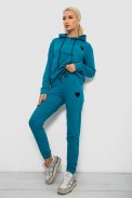 Спортивний костюм жіночий двонитка  -уцінка, колір бірюзовий, 214R1419-004-U-14 - фото № 2