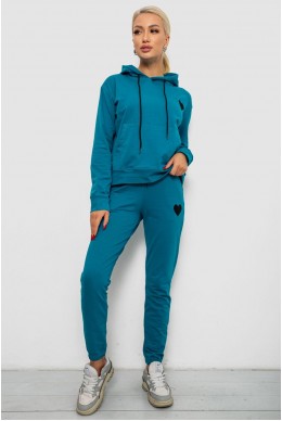 Спортивний костюм жіночий двонитка  -уцінка, колір бірюзовий, 214R1419-004-U-14