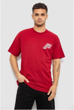 Футболка чоловіча з принтом, колір бордовий, 244R7411
