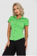 Рубашка женская однотонная  -уценка, цвет зеленый, 230R068-11-U-97 оптом - фото № 2