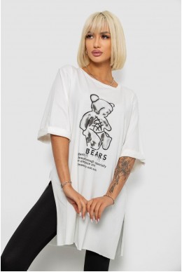 Футболка женская с принтом, цвет молочный, 244R2018