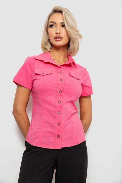Сорочка жіноча однотонна  -уцінка, колір рожевий, 230R068-11-U-96