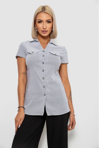 Рубашка-туника в полоску, цвет светло-серый, 230R665-1