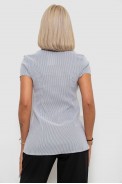 Рубашка-туника в полоску, цвет светло-серый, 230R665-1 оптом - фото № 3