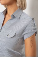 Сорочка-туніка в смужку, колір сірий, 230R665-1 оптом - фото № 4