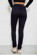 Джинси жіночі однотонні на флісі, колір темно-синій, 244RS021 оптом - фото № 3