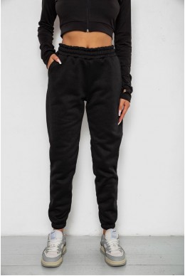 Спортивні штани жіночі на флісі  -уцінка, колір чорний, 238R57012-U