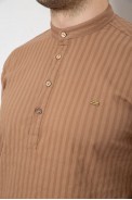 Рубашка мужская однотонная с принтом  -уценка, цвет бежевый, 186R2077-U оптом - фото № 4