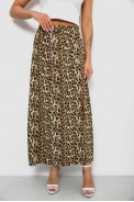 Юбка софт с леопардовым принтом, цвет бежевый, 257R11-3 - фото № 1