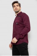 Сорочка чоловіча однотонна з принтом  -уцінка, колір бордовий, 186R01-U-5 - фото № 2