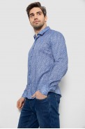 Мужская рубашка с принтом  -уценка, цвет голубой, 186R6917-7-U оптом - фото № 2