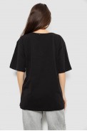Футболка жіноча з принтом, колір чорний, 244R3006 - фото № 3