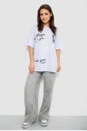 Футболка жіноча з принтом, колір білий, 244R3006 оптом - фото № 1