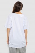 Футболка жіноча з принтом, колір білий, 244R3006 оптом - фото № 3