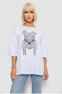 Футболка жіноча з принтом, колір білий, 244R3008 - фото № 0