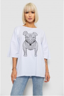 Футболка жіноча з принтом, колір білий, 244R3008